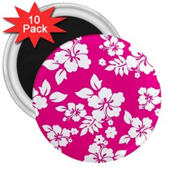 Pink Hawaiian 3  Magnets (10 Pack)  by AlohaStore