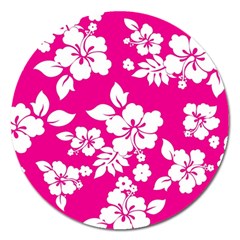 Pink Hawaiian Magnet 5  (round)