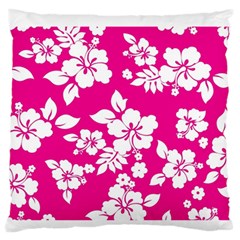 Pink Hawaiian Large Flano Cushion Case (one Side)