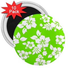 Lime Hawaiian 3  Magnets (10 Pack) 