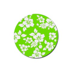 Lime Hawaiian Rubber Coaster (round) 