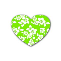 Lime Hawaiian Rubber Coaster (heart) 