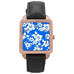 Blue Hawaiian Rose Gold Leather Watch 