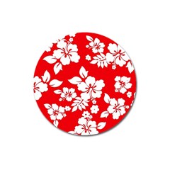 Red Hawaiian Magnet 3  (Round)