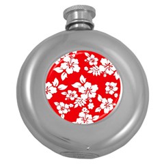 Red Hawaiian Round Hip Flask (5 oz)