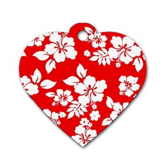 Red Hawaiian Dog Tag Heart (Two Sides)