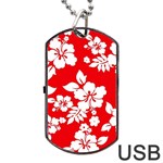 Red Hawaiian Dog Tag USB Flash (One Side) Front