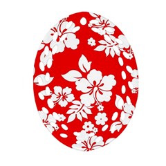 Red Hawaiian Oval Filigree Ornament (2-Side) 