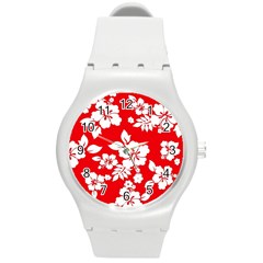 Red Hawaiian Round Plastic Sport Watch (M)