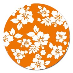 Orange Hawaiian Magnet 5  (round) by AlohaStore