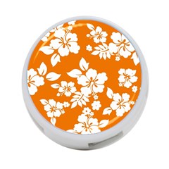 Orange Hawaiian 4-port Usb Hub (one Side) by AlohaStore