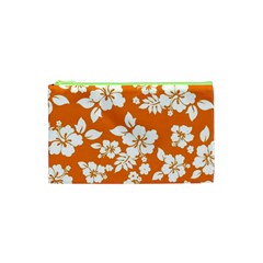 Orange Hawaiian Cosmetic Bag (xs) by AlohaStore