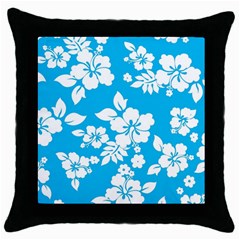 Light Blue Hawaiian Throw Pillow Case (black) by AlohaStore