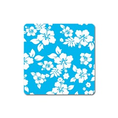 Light Blue Hawaiian Square Magnet by AlohaStore