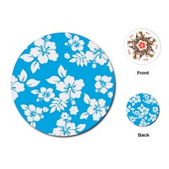 Light Blue Hawaiian Playing Cards (round)  by AlohaStore