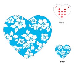 Light Blue Hawaiian Playing Cards (heart)  by AlohaStore