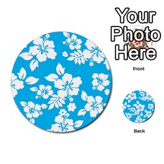 Light Blue Hawaiian Multi-purpose Cards (round)  by AlohaStore