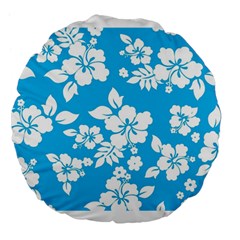 Light Blue Hawaiian Large 18  Premium Flano Round Cushions by AlohaStore