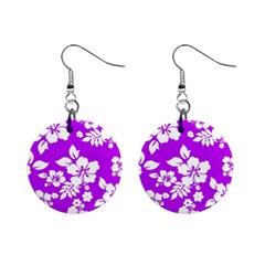 Purple Hawaiian Mini Button Earrings by AlohaStore