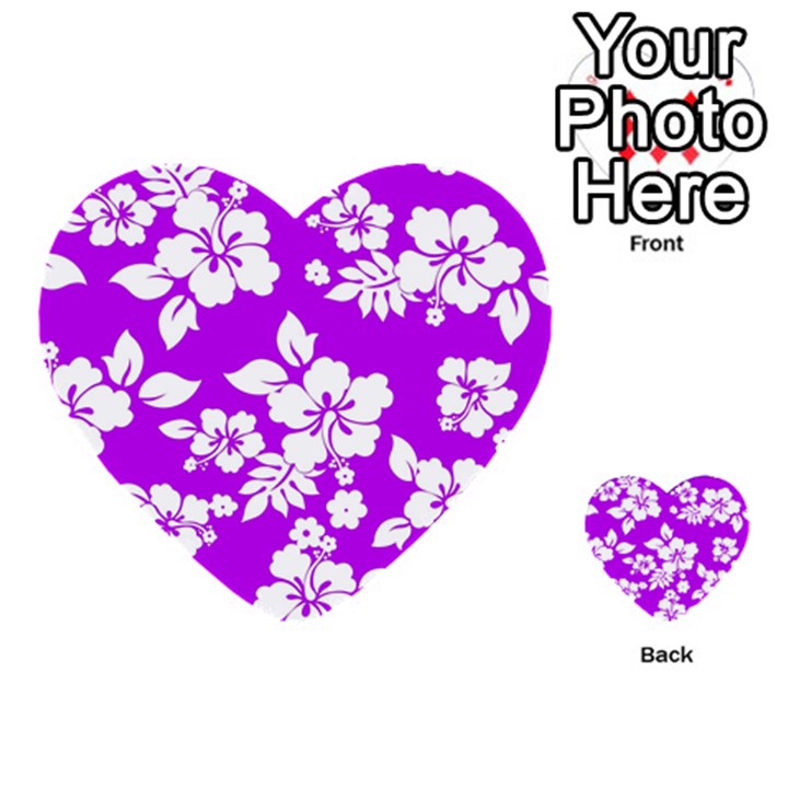 Purple Hawaiian Multi-purpose Cards (Heart) 