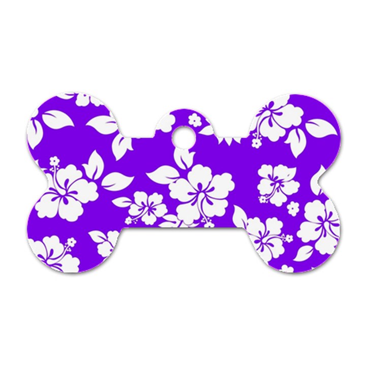 Violet Hawaiian Dog Tag Bone (One Side)