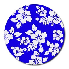 Deep Blue Hawaiian Round Mousepads by AlohaStore