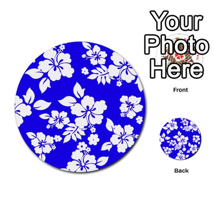 Deep Blue Hawaiian Multi-purpose Cards (Round) 