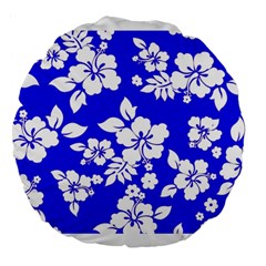 Deep Blue Hawaiian Large 18  Premium Flano Round Cushions by AlohaStore