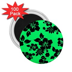 Dark Lime Hawaiian 2 25  Magnets (100 Pack)  by AlohaStore