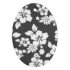 Gray Hawaiian Ornament (oval)  by AlohaStore