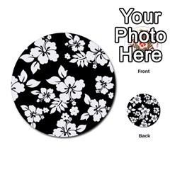 Black And White Hawaiian Multi-purpose Cards (round)  by AlohaStore