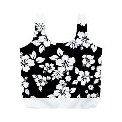 Black And White Hawaiian Full Print Recycle Bags (m)  by AlohaStore