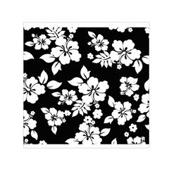 Black And White Hawaiian Small Satin Scarf (square) by AlohaStore