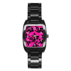 Dark Baby Pink Hawaiian Stainless Steel Barrel Watch by AlohaStore