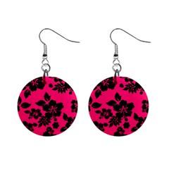 Dark Pink Hawaiian Mini Button Earrings by AlohaStore