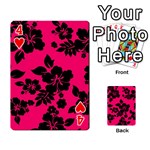Dark Pink Hawaiian Playing Cards 54 Designs  Front - Heart4