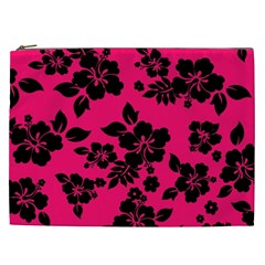 Dark Pink Hawaiian Cosmetic Bag (xxl)  by AlohaStore