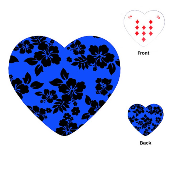 Dark Blue Hawaiian Playing Cards (Heart) 