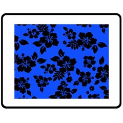 Dark Blue Hawaiian Fleece Blanket (medium)  by AlohaStore