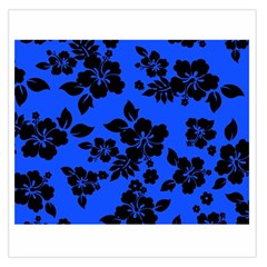 Dark Blue Hawaiian Large Satin Scarf (square) by AlohaStore