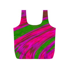 Swish Bright Pink Green Design Full Print Recycle Bags (s)  by BrightVibesDesign