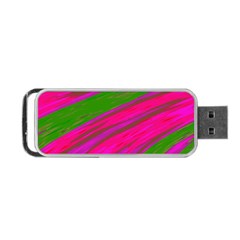 Swish Bright Pink Green Design Portable Usb Flash (one Side) by BrightVibesDesign
