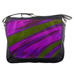 Swish Purple Green Messenger Bags by BrightVibesDesign