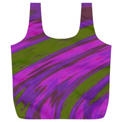 Swish Purple Green Full Print Recycle Bags (l)  by BrightVibesDesign