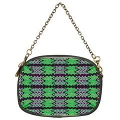 Pattern Tile Green Purple Chain Purses (one Side)  by BrightVibesDesign
