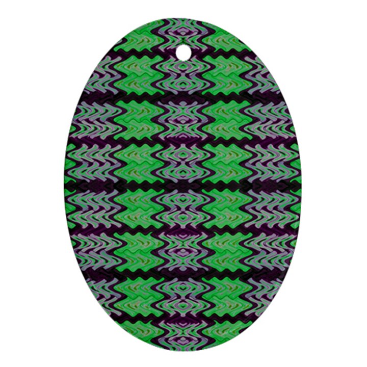 Pattern Tile Green Purple Ornament (Oval) 