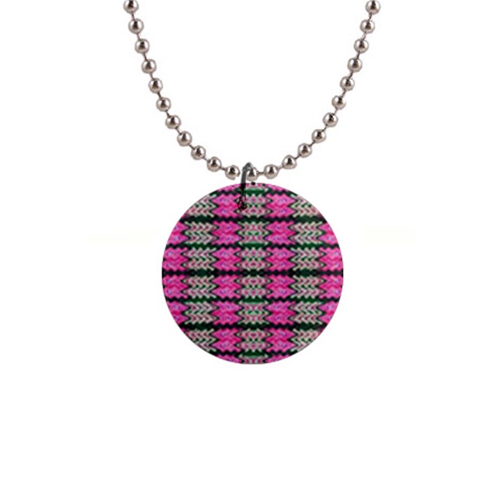 Pattern Tile Pink Green White Button Necklaces