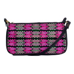 Pattern Tile Pink Green White Shoulder Clutch Bags by BrightVibesDesign