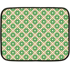 Crisscross Pastel Green Beige Double Sided Fleece Blanket (mini)  by BrightVibesDesign