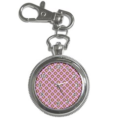 Crisscross Pastel Pink Yellow Key Chain Watches by BrightVibesDesign
